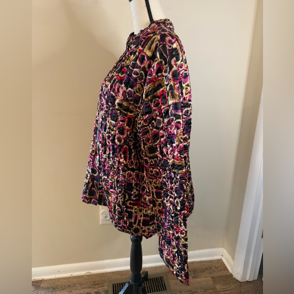 Ruby Rd. Crinkle texture multicolored zip up jack… - image 2